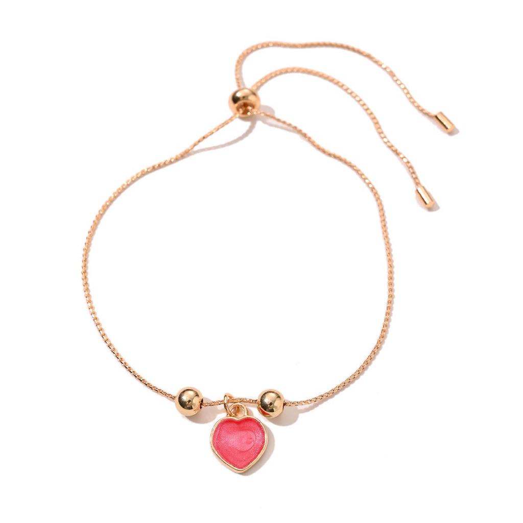 Elegant Heart Pendant Bracelet - Imitation Mother of Pearl, Simple & Versatile Design, Perfect Student Gift for Best Friend.