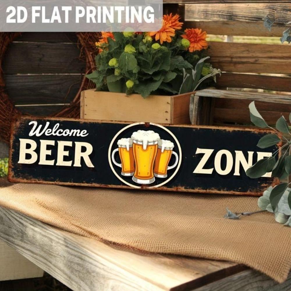 Retro Metal Wall Art for Home Office Beer Bar Decor