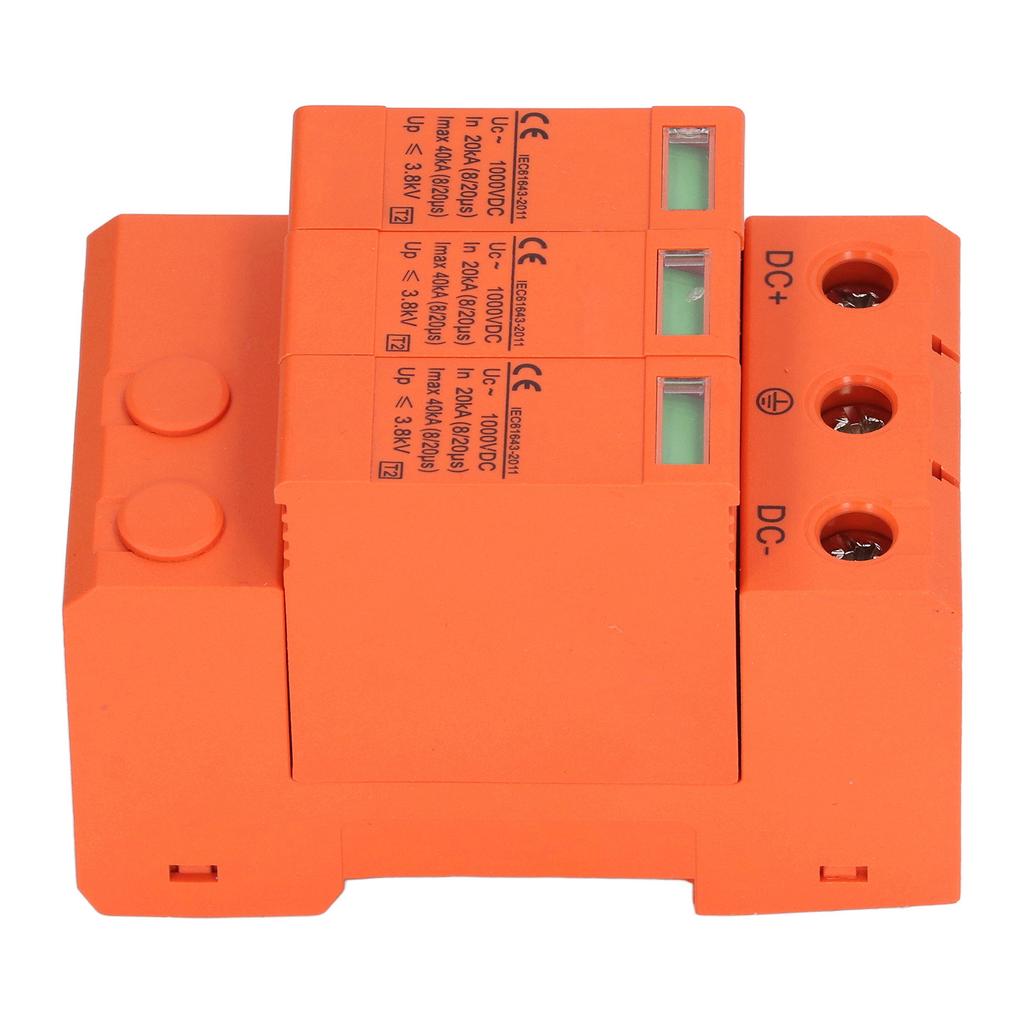 DC Überspannungsschutz Visuelles Fenster Überhitzungsschutz Schnelle Reaktion PV Überspannungsschutzgerät 3P 40kv 1000V