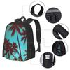 Vintage Tropical Palms Pattern Design Bagpack School Bags Aged Background Beach Blue Calm Caribbean Cloud Coast Concept Dawn