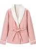 Women's French Chic Bow Tie Hooded Woolen Coat