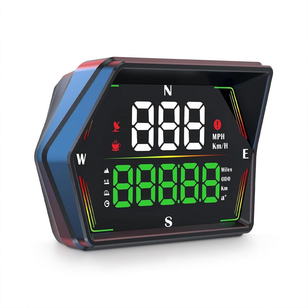 GPS Speedometer Digital Speedometer for Car, Heads up Display for Cars with Speed,Voltage,Speed Alarm (Single Segment/Four Segment), MPH Speedometer