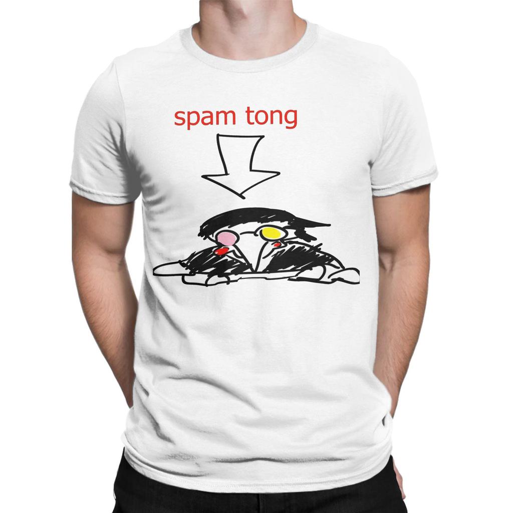 Avslappnad Deltarune Spamton T-shirt för Män Rundhalsad Bomulls-T-shirts Kortärmad T-shirt Tryckta Kläder