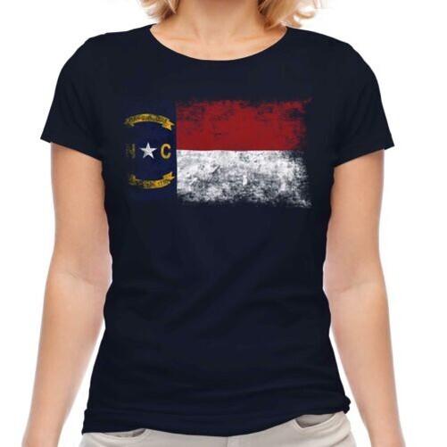 

North Carolina State Flag Worn Effect Women s T-Shirt Shirt XL