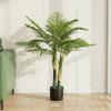 Artificial Palm Tree with 14 PEVA Leaves, 120cm Decorative Artificial Plant with Pot and Moss Effect, Green