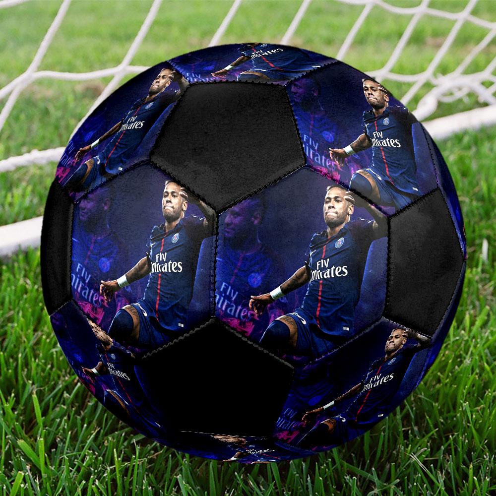 Neymar Printed Size 5 Soccer Ball, Machine-Stitched PVC, Durable & High Bounce, All Ages Fit, Fan Merchandise, Matches & Outdoor Use.