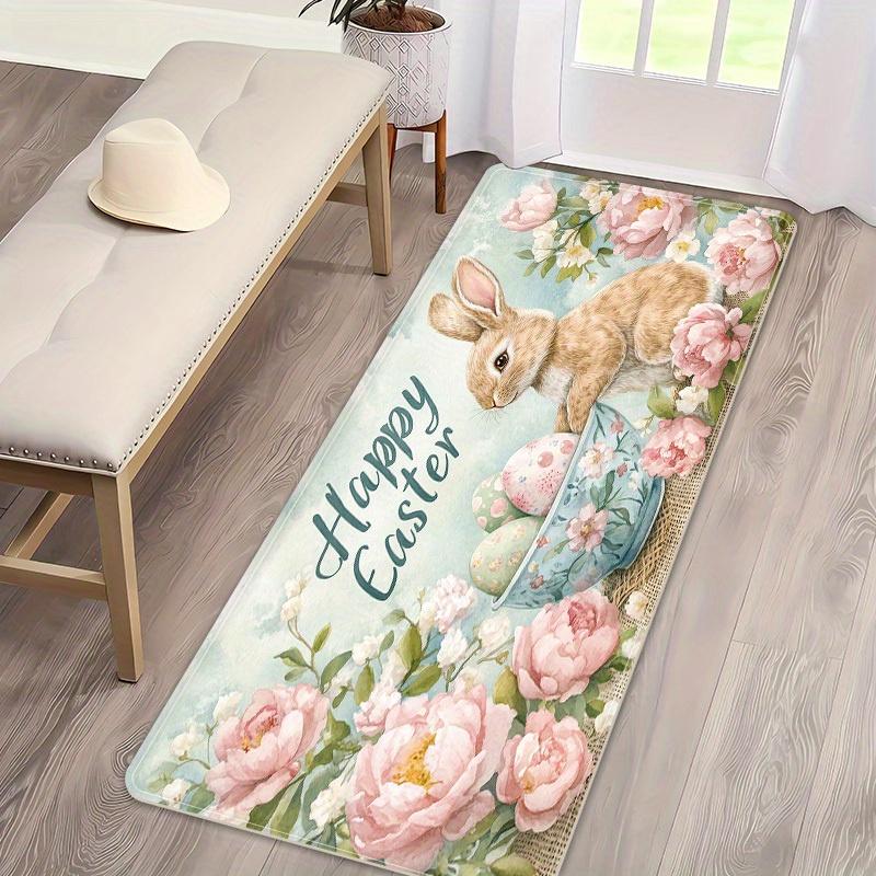 1Pcs Anti Fatigue Kitchen Rugs, Easter Print Waterproof Non-Slip Thick Cushioned Kitchen Mat Heavy Duty Comfort Standing Mat for Kitchen