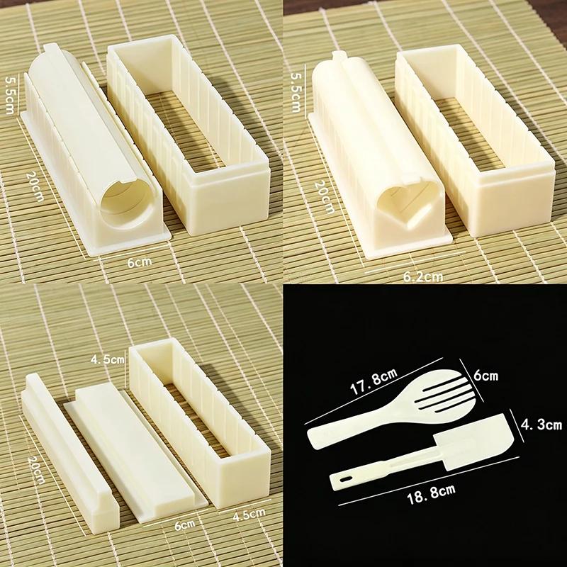 Make Sushi Machine Cutter Sushi Maker Kimbap Sushi Rolls Mold Round Square Heart-shaped Onigiri Molds Rice Balls SSGJ006