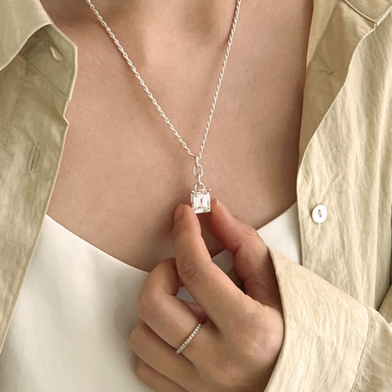 

fINE HABIT Emel Chain Necklace Natural Silver 50cm