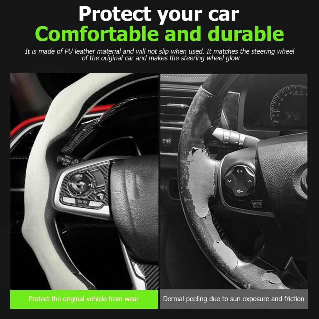 Mandark Car Steering Wheel Cover, Suede Sport Vehicle Steer Wheel Protector Fitting 15 Inch, Non-Slip Comfortable Automotive Interior Decoration