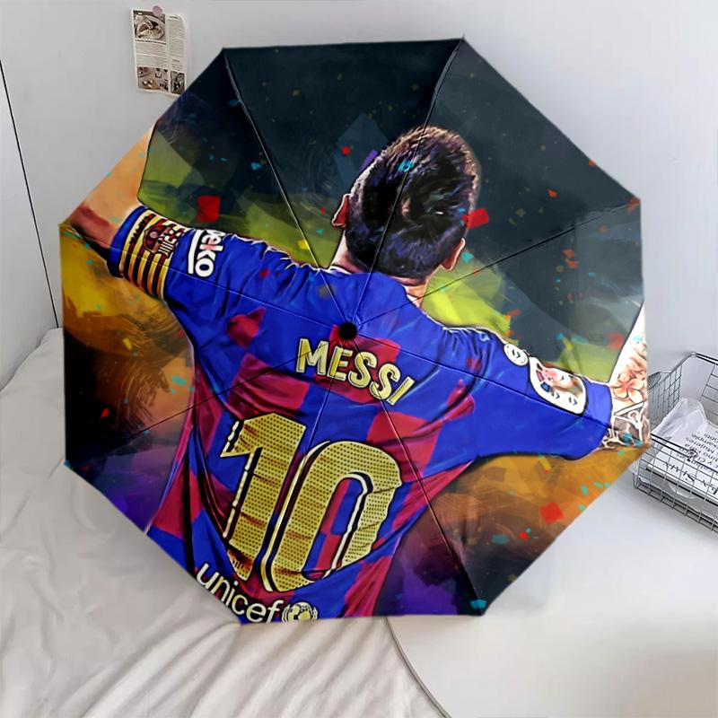 Football Player Background pattern, automatic folding umbrella, portable and foldable design, 8 ribs, a Christmas or birthday gift.