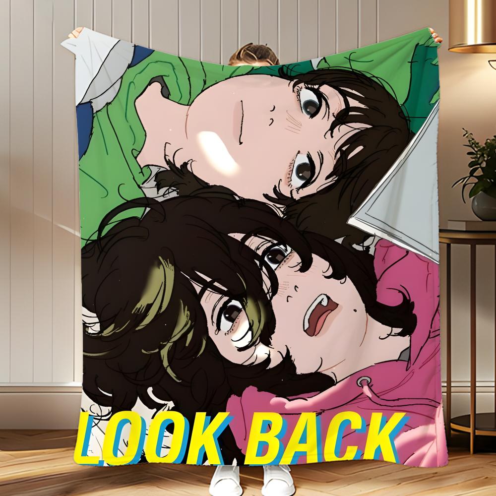 manga Look Back Throw Soft Coral Fleece Blanket 310gsm Fluffy Warm Throw for Sofa Bed Couch Bedroom Decor 75x100cm