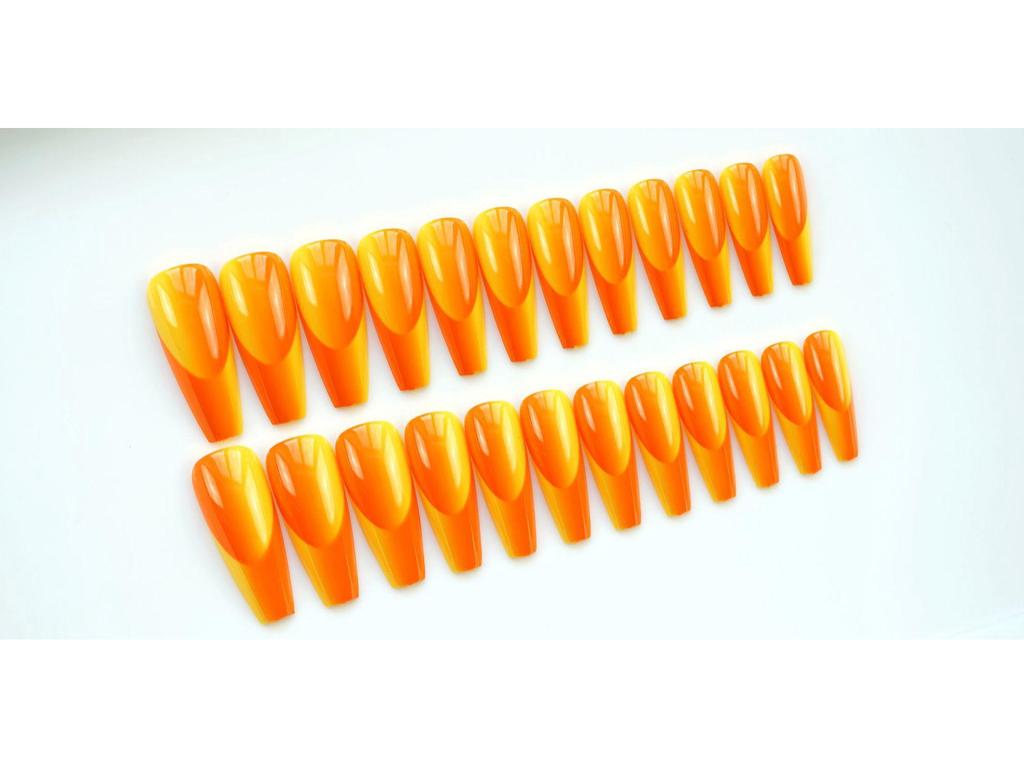 WM-12ai Marsh Orange Gradient Wearable False Nail Art Stickers