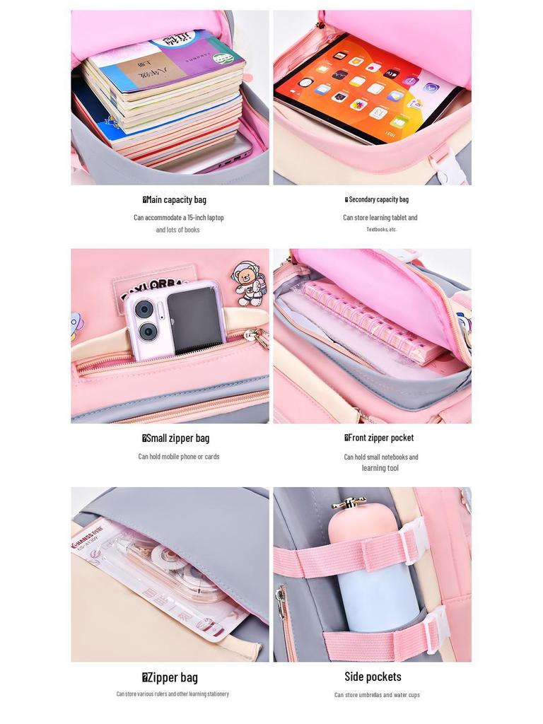 2024 Large Capacity Casual College Style Backpack for Girls - Fashionable Travel and School Bag for Junior High Students