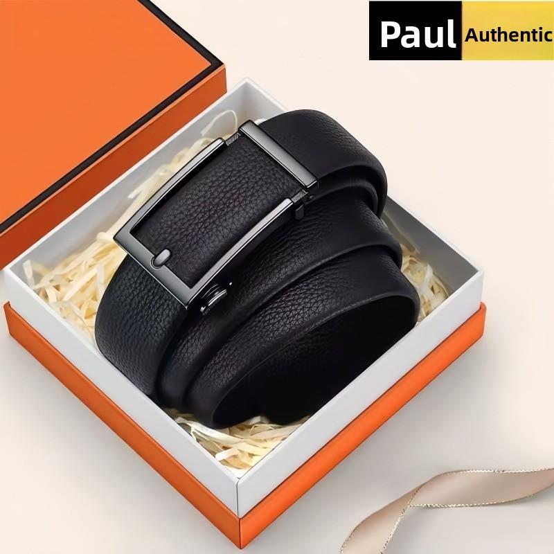 Men's Leather Belt, Inner Buckle Does Not Show the Tail, Inner Wear Belt, Middle-aged and Young Leisure Trend Versatile Belt