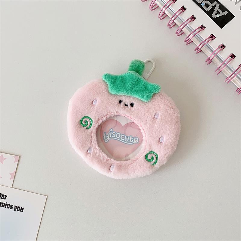 Cute Plush Card Holder Photocard Holder Idol Photo Display Anime Badge Storage Protective Cover Keychain Bag Pendant Keyring