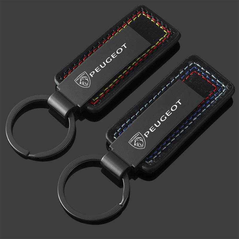 2026 Hot Car Sticker Leather Car Key Chain Anti-loss Keyring For Peugeot 307 308 206 207 3008 2008 406 407 408 508 301 208 Rifte