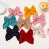 New Elegant Bow Ribbon Hair Clip Fashion Simple Solid Satin Spring Clip Hair Pin Headband with Clips Girls Hair Accessories