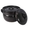 Maruyoshi Pottery Black Banko Rice Cooker, 2-cup capacity, Black, Diameter 16.3cm x 19cm x Height 16cm, Made in Japan, Banko ware, Suitable for gas st
