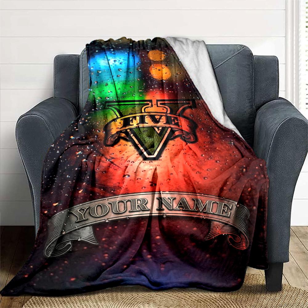 Gta Customize Your Name Blanket Lightweight Customizable Blanket Soft & Cozy Throw For Home Decor Bed Nap Sofa Four Seasons Universal