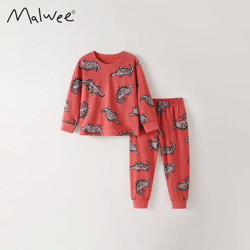 Костюм для мальчиков Осень и Зима Новый Европейский и Американский Стиль Детский С круглым вырезом С длинными рукавами Повседневный Чистый хлопок Домашняя одежда Детская одежда 10587 100