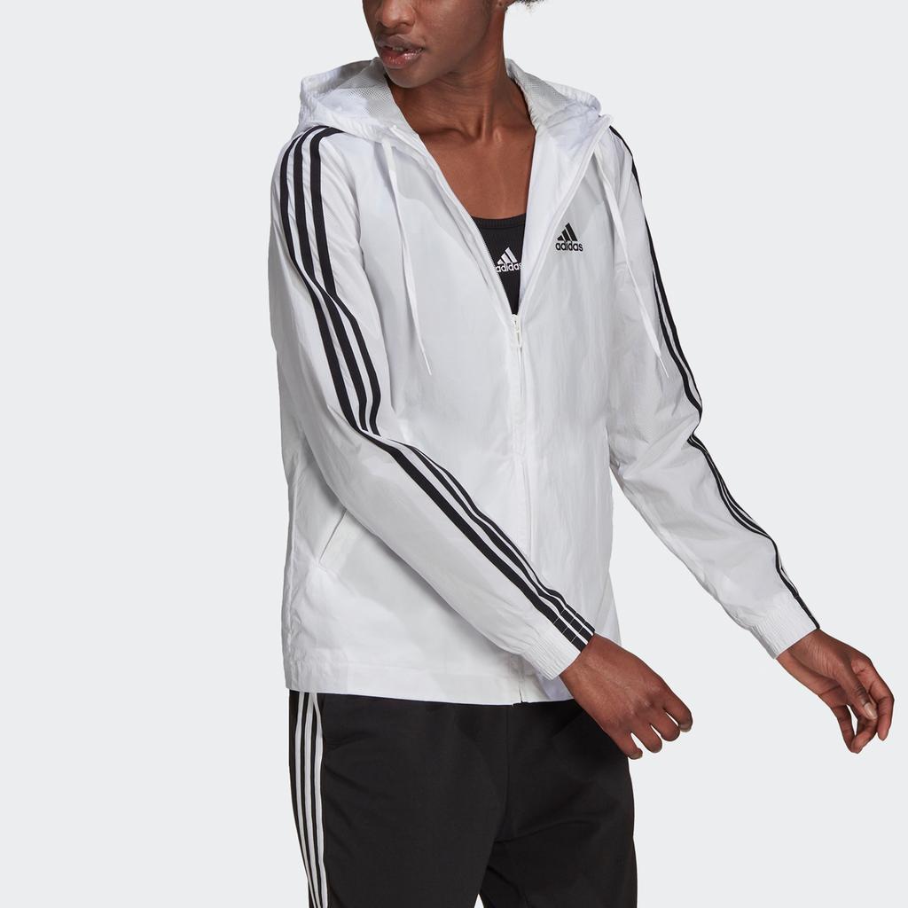 Adidas 3-Stripes Hooded Track Jacket Women Outerwear White H10243