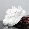 Sapatos casuais de plataforma de couro preto Spring McQueen com cauda, tênis de skate muffin plataforma alta, tênis esportivos estilo pai 2