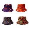 New Halloween personality trend printed bucket hat men and women versatile double-sided versatile basin hat outdoor sun hat