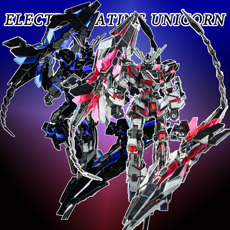 HG 1/144 Electroplating Unicorn Destruction Mode Phoenix Anime Assembly Figure Kit Movable Joint Robot Model Kit Action Model Premium Quality