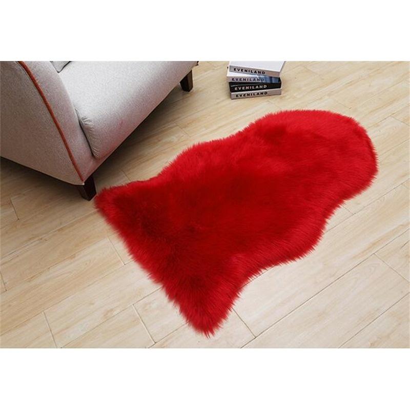Plush Carpet Long Hair Irregular Shaped Floor Mat Imitation Wool Shaped Bedside Carpet Seat Mat