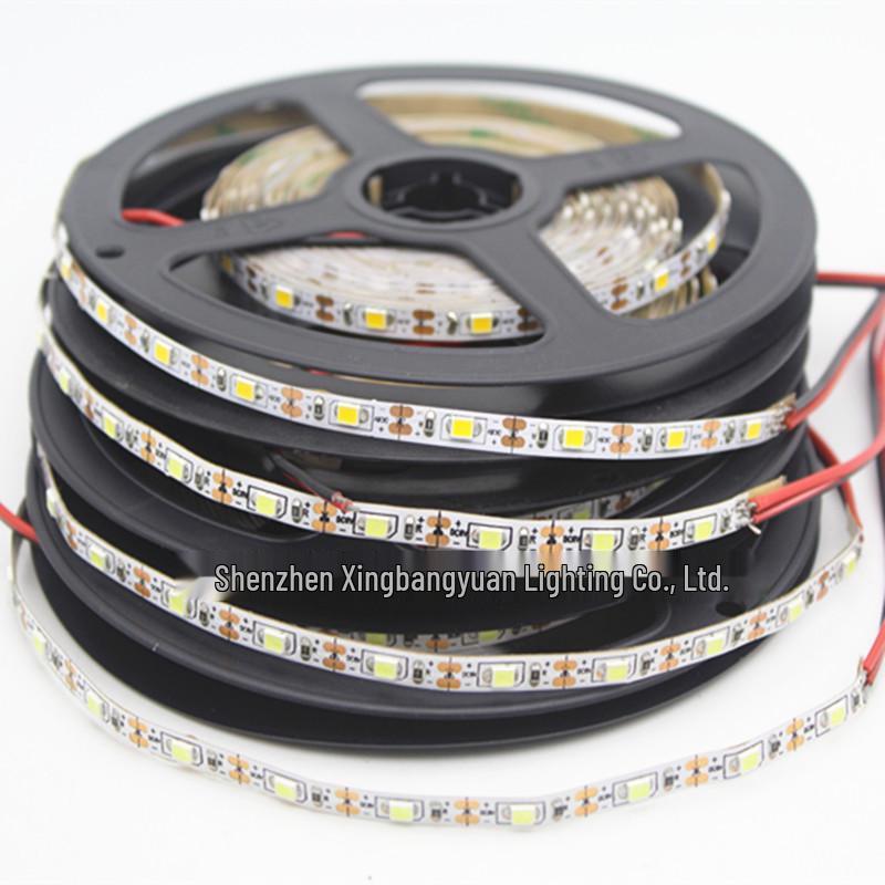 LED 5V 2835 Flexible Single Color Strip, 60 High-Brightness Lights, 5mm Double-Sided Narrow Board for Advertising Light Box