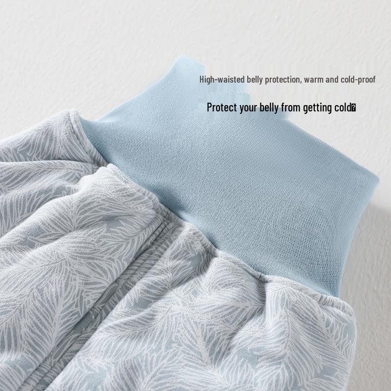 150g Quilted Cotton Baby Warm Underwear Set - High Waist Belly Protection for Boys & Girls, Autumn/Winter Homewear.