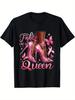 Fight Like A Queen Glitter Heels Butterfly Breast Cancer T-shirt