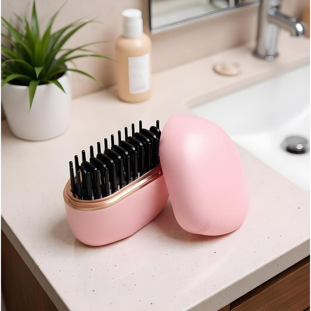 Rechargeable Straightener Brush, 3-Level Anti-Scald Straightening Comb for Salon Styling at Home, Portable for Vacation, Travel