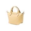 Longchamp Le Pliage Xtra 17 Solid Color Snap Zipper Closure Leather Dumpling Bag Mini Women Handbags Chicken-Yellow 1500987A81