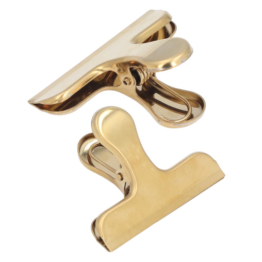 2Pcs Bulldog Clips Strong Clamping Firm Rustproof Safe Sturdy  Glossy  Widely Used Chi