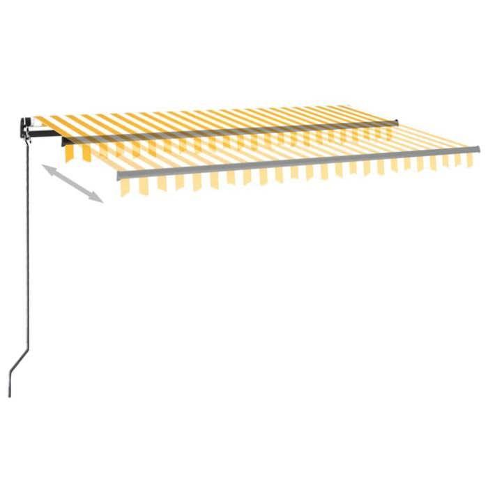 Exclusive House - Manual Retractable Awning 450x350 Cm Yellow and White
