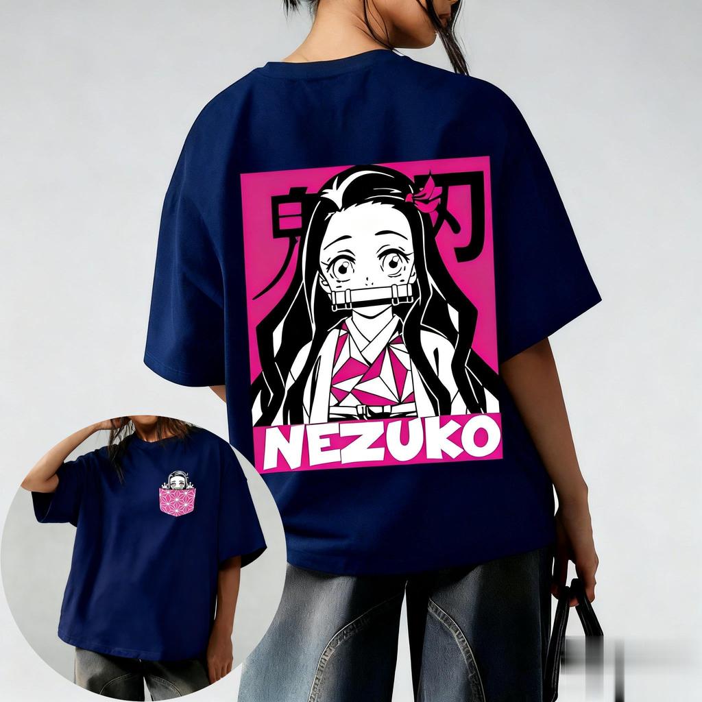2026 Unisex Demon Slayer Nezuko Kamado Anime T Shirt Women Unisex Short Sleeve Tee Graphic Print Casual Streetwear Summer Trendy