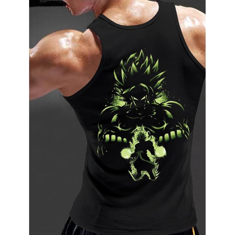 

Мужская майка из льна и бамбука, летняя футболка без рукавов, охлаждающая ткань, для отпуска и жаркой погоды XXL чёрный