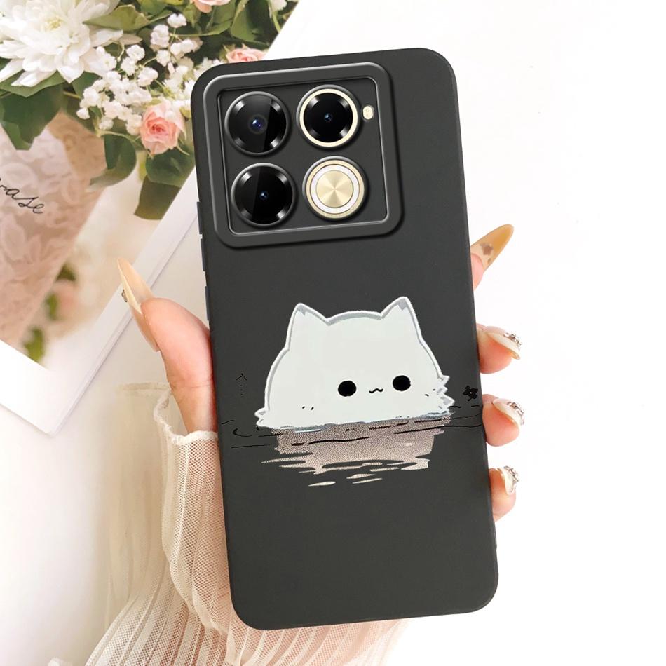 For Infinix Note 40 Pro 4G 5G / Note 40 Pro+ / Note40 X6853 Cute Cat Flower Cartoon Phone Case Soft Silicone Cover Bumpers