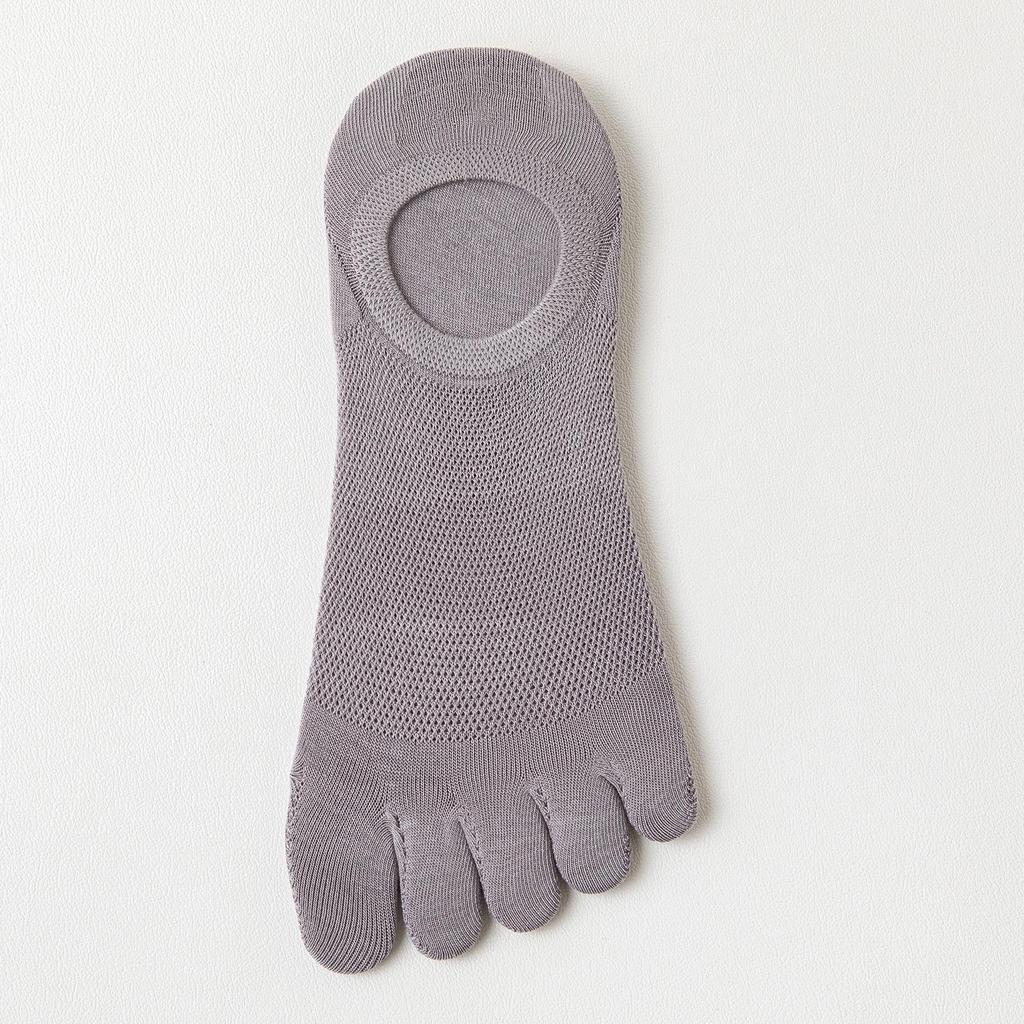 Women's Antibacterial Breathable Cotton Toe Socks - Low-Cut Invisible Boat Style