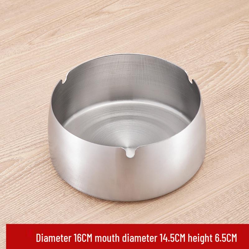 Stainless Steel Windproof Ashtray - Durable, Stylish, and Large for Bars, Cafes, and Hotels