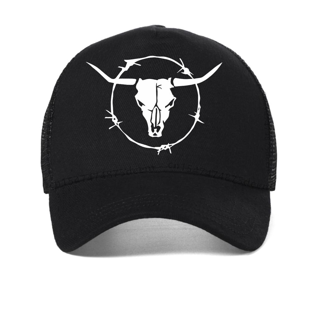 Bull Skull Print Sports Baseball Cap Unisex's Summer Fashionable Casual Caps Breathable Sun Hat Adjustable Mesh Trucker Hats