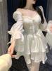 Formal Dress, Puff Sleeve Princess Skirt