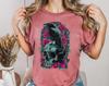 Dark Floral Skull Crow Tattoo Art Shirt, Gothic Grunge Tee