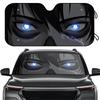 1pc OASISDREAM Sunshade For RV Windshield - Glowing Eyes Anime Print, 4 Free Suction Cups, 57" X 27.5" - Ideal For RV, Truck Int
