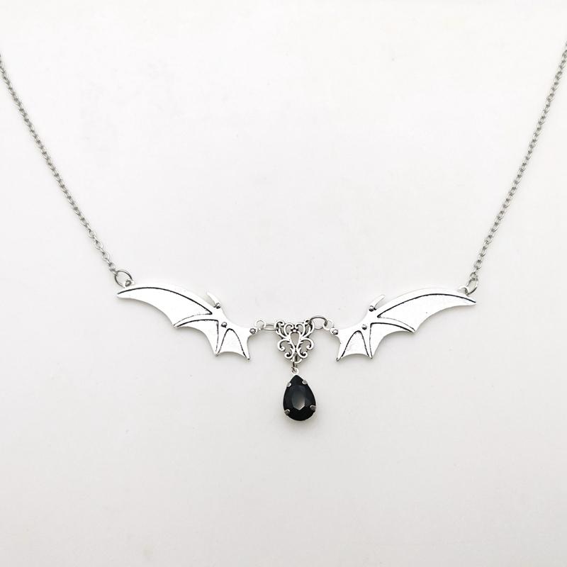Goth Vampire Vintage Bat Wings Pendant Choker Necklace Gothic Witch Jewelry Black Necklace Fashion Gift for Your Guardian