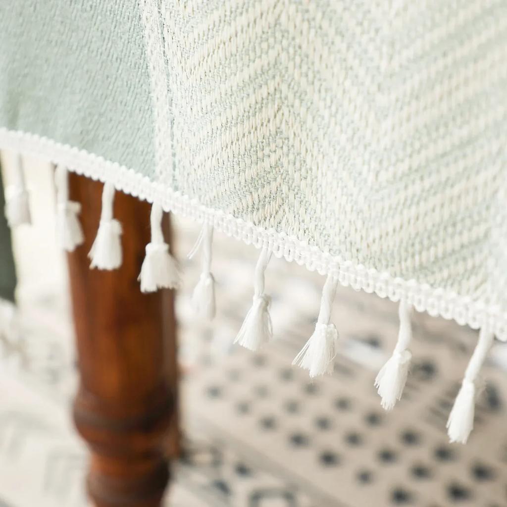 Nordic Tablecloth for Table Pastoral Decorative Linen Rectangular Tablecloth with Tassel Wedding Dining Table Cover Tea Cloth