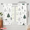 2pcs  2D plane printing Print Curtains Cute Christmas Snowman Tree Gift (3) Polyester Easy Install (without rod) Room Decor