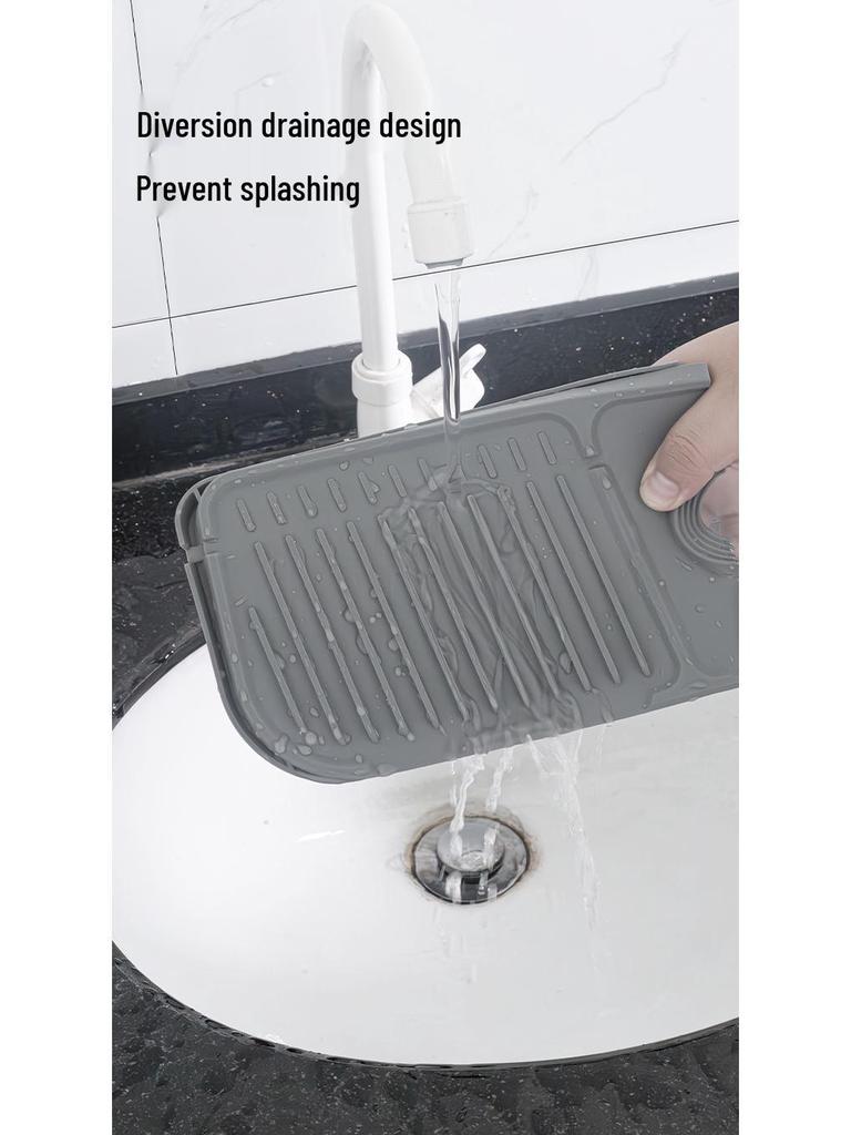 Silicone Kitchen Sink Faucet Drip Mat - Thickened, Absorbent, Hot-Selling Mat